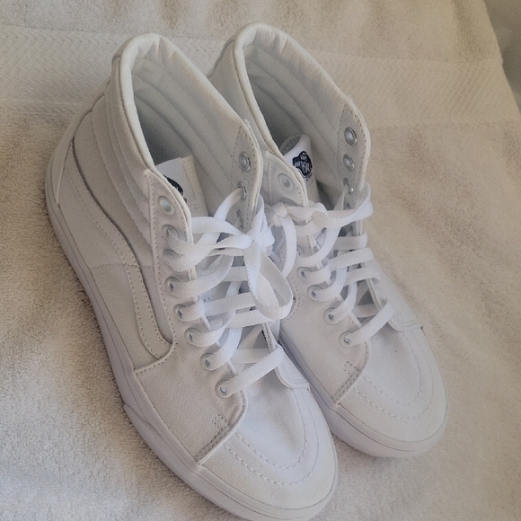 Vans Unisex High-Top Sneakers - Classic White Men Sz7 Women 8.5 - Picture 7 of 7